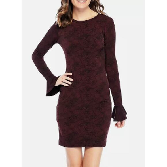 MICHAEL Michael Kors Dresses & Skirts - 2/$30 Michael Michael Kors Small Womens Red Burgundy Floral Mesh Sheath Dress
